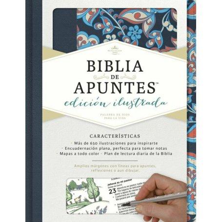Biblia RVR 1960 de Apuntes Edición Ilustrada Tela en Rosado y Azul
