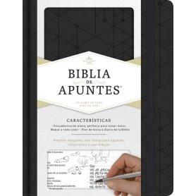 Biblia RVR 1960 de Apuntes Negro Símil Piel y Tela