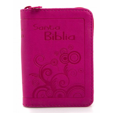 Biblia Mini Bolsillo Imitación Piel Con Cierre - Rosada