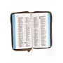 Biblia Mini Bolsillo Imitación Piel Con Cierre - Beige/azul