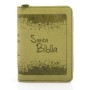 Biblia Mini Bolsillo Imitación Piel Con Cierre - Verde