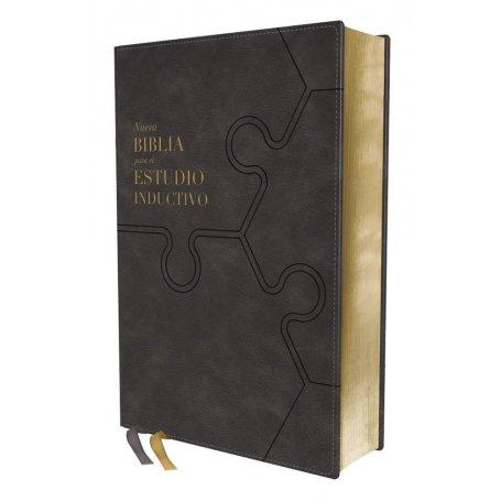 Biblia NBLA para el Estudio Inductivo Interior a dos colores Piel Gris Comfort Print