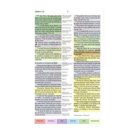 Biblia RVR 1960 de Estudio Arco Iris Negro Símil Piel