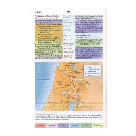 Biblia RVR 1960 de Estudio Arco Iris Negro Símil Piel