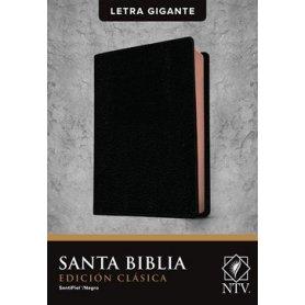 Biblia NTV Clásica Letra Gigante Palabras de Jesús en Rojo Símil Piel Negro