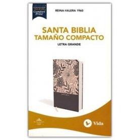 Biblia RVR 1960 Compacta Tapa Dura Azul Floral con Índice