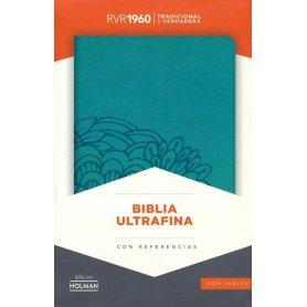 Biblia RVR 1960 Ultrafina Aqua Símil Piel con Índice