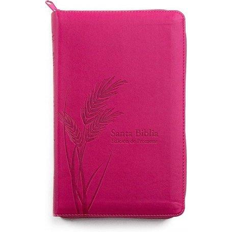 Biblia RVR 1960 Promesas Letra Grande Tamaño Manual Rosada Cierre