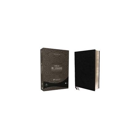 Biblia RVR 1960 Mi Legado Colección Premier Piel Genuina Negra de Cabra Interior a Dos Colores Una Columna