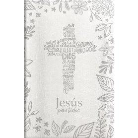 Biblia RVR 1960 Jesús para Todos Letra Grande Tamaño Manual Marfíl Símil Piel con Cierre