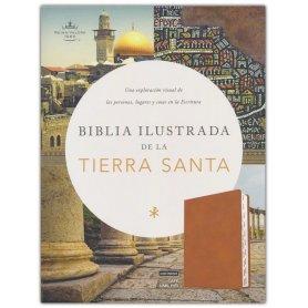 Biblia RVR 1960 Ilustrada de la Tierra Santa Marrón Símil Piel con Índice