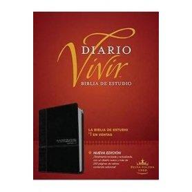 Biblia RVR 1960 de Estudio Diario Vivir Negro Ónice Símil Piel con Índice