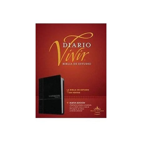 Biblia RVR 1960 de Estudio Diario Vivir Negro Ónice Símil Piel con Índice