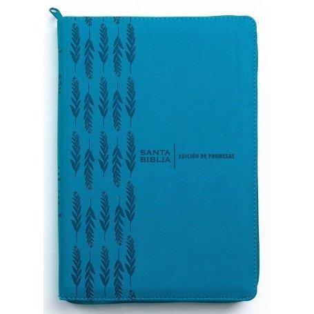 Biblia RVR 1960 de Promesas Letra Gigante Turquesa con Índice y Cierre