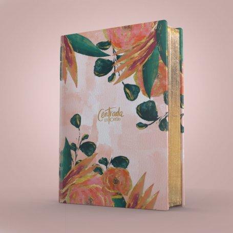 Biblia RVR 1960 Centrada en Cristo Símil Piel Floral