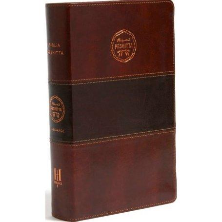 Biblia Peshitta Símil Piel Caoba Duotono con Índice