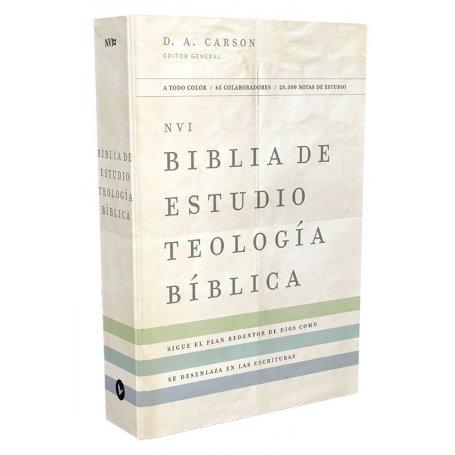 Biblia NVI de Estudio Teología Bíblica Tapa Dura Interior a Cuatro Colores