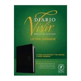 Biblia NTV de Estudio Diario Vivir Letra Grande Símil Piel Negro con Índice