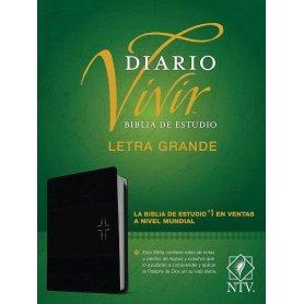 Biblia NTV de Estudio Diario Vivir Letra Grande Símil Piel Negro