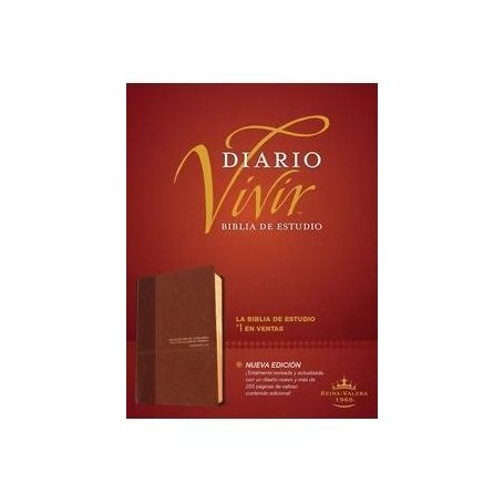 Biblia RVR 1960 de Estudio Diario Vivir Café Café Claro Símil Piel Índice