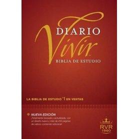 Biblia RVR 1960 de Estudio Diario Vivir Tapa Dura Vino Tinto con Índice