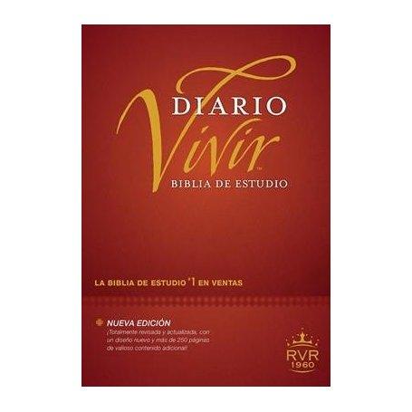 Biblia RVR 1960 de Estudio Diario Vivir Tapa Dura Vino Tinto con Índice