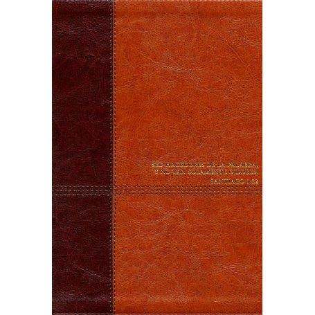 Biblia RVR 1960 de Estudio Diario Vivir Café Café Claro Símil Piel