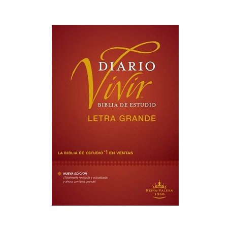 Biblia RVR 1960 de Estudio Diario Vivir Letra Grande Vino Tinto Tapa Dura
