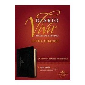Biblia RVR 1960 de Estudio Diario Vivir Letra Grande Negro Ónice Símil Piel Índice