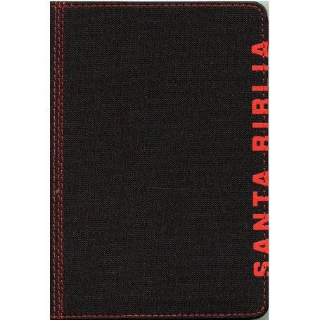 Biblia NTV Compacta Cierre Negro Carmesí Símil Piel