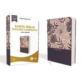 Biblia RVR 1960 Compacta Tapa Dura Azul Floral