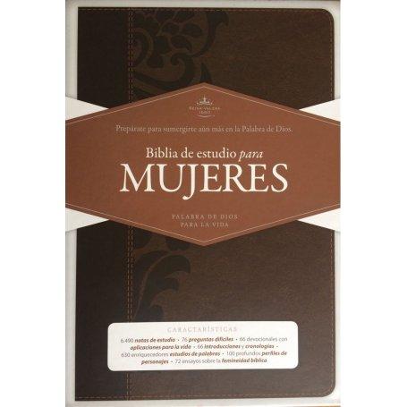 Biblia RVR 1960 de Estudio para Mujer Café Símil Piel con Índice