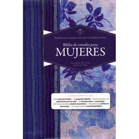 Biblia RVR 1960 de Estudio Mujeres Tapa Dura Azul Floriado