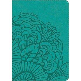 Biblia RVR 1960 Letra Grande Tamaño Manual Aqua Símil Piel