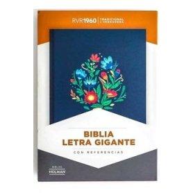 Biblia RVR 1960 Letra Gigante Bordado Sobre Tela con Índice