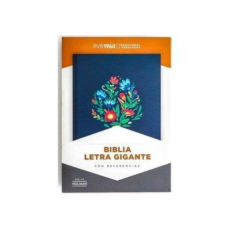 Biblia RVR 1960 Letra Gigante Bordado Sobre Tela con Índice