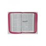 Biblia RVR 1960 de Promesas Letra Grande Tamaño Manual Rosada Flores Simil Piel con Cierre
