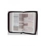 Biblia RVR 1960 de Promesas Letra Grande Tamaño Manual Marrón Líneas Simil Piel con Cierre