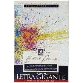 Biblia RVR 1960 de Promesas Letra Gigante Colores Pintura Símil Piel