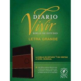 Biblia NTV de Estudio Diario Vivir Letra Grande Símil Piel Duotono Café