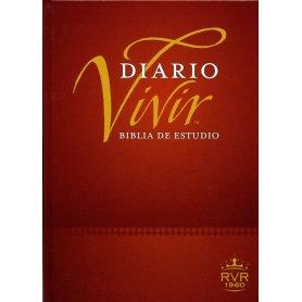 Biblia RVR 1960 de Estudio Diario Vivir Vino Tinto Tapa Dura