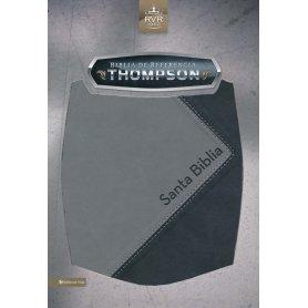 Biblia RVR 1960 de Estudio Thompson Piel Duotono Gris