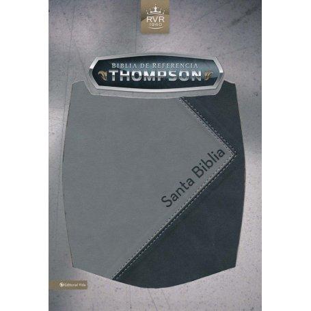 Biblia RVR 1960 de Estudio Thompson Piel Duotono Gris