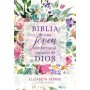 Biblia RVR 1960 de Una Joven Conforme al Corazón de Dios Lujo Flores