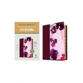Biblia NTV Letra Grande Tamaño Personal Jardín Morado Símil Piel con Índice