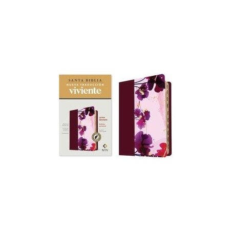 Biblia NTV Letra Grande Tamaño Personal Jardín Morado Símil Piel con Índice