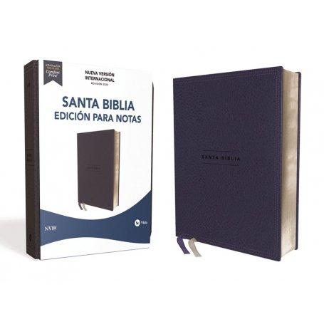 Biblia NVI Edición para Notas Piel Azul Marino