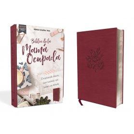 Biblia RVR 1960 Biblia de la Mamá Ocupada Magenta Piel Italiana