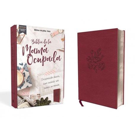 Biblia RVR 1960 Biblia de la Mamá Ocupada Magenta Piel Italiana