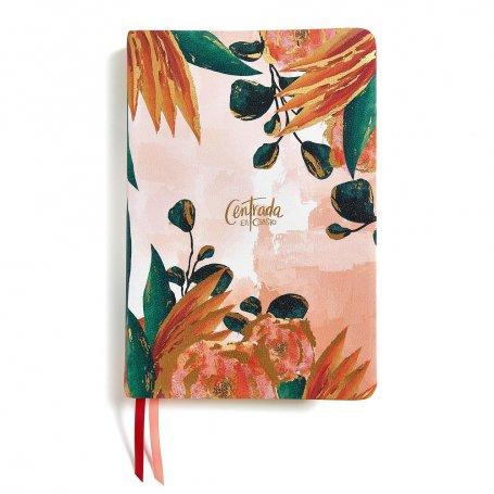 Biblia RVR 1960 Devocional Centrada en Cristo Floral Símil Piel con Índice